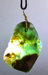 GEM BLUE OPAL SCENIC PERU TUMBLED PENDANT BLACK NECKLACE SEASCAPE JEWELRY JB18