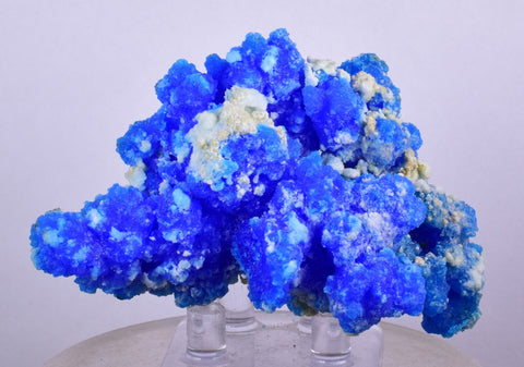 7.6cms NEW BLUE CHALCANTHITE NATURAL BOTRYOIDAL CRYSTALS PERU TRANSLUCENT FB30