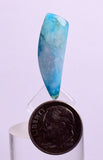 5.5ct GEM BLUE OPAL SCENIC CABOCHON PERU SEASCAPE PENDANT JEWELRY BB127