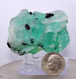 4.8cms GREEN FLUORITE CRYSTAL PERU HUANZALA PERU SHINY K79