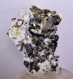 10.5cms GEM PYRITE APATITE SCHEELITE (?) SPHALERITE QUARTZ PERU CRYSTALS MB129