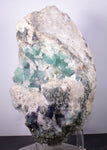 15ms  GREEN PURPLE FLUORITE PYRITE CRYSTAL PERU HUANZALA MINE SHINY KB17
