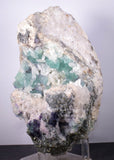 15ms  GREEN PURPLE FLUORITE PYRITE CRYSTAL PERU HUANZALA MINE SHINY KB17