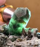 19cms EPIDOTE QUARTZ CRYSTALS PERU CLUSTER COLLECTOR GREEN COLOR MINERAL CB92