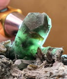 19cms EPIDOTE QUARTZ CRYSTALS PERU CLUSTER COLLECTOR GREEN COLOR MINERAL CB92