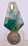 48.5carats  BLUE CHRYSOCOLLA QUARTZ MALACHITE PERU SCENIC CABOCHON PENDANT BB303