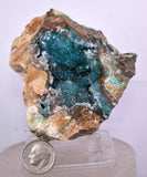 6.9cms DRUZY CHRYSOCOLLA QUARTZ PERU COPPER MINERAL SPECIMEN COLLECTOR DB87