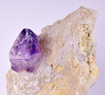 11.7cm TWIN AMETHYST ON JAPAN LAW TWIN QUARTZ MINERAL SPECIMEN PERU UNIQUE AB243