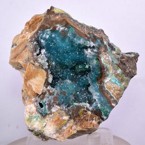 6.9cms DRUZY CHRYSOCOLLA QUARTZ PERU COPPER MINERAL SPECIMEN COLLECTOR DB87