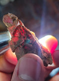 5.3cms GEM RHODOCHROSITE CUBIC CRYSTALS GOETHITE PERU MINERAL SPECIMEN RB608