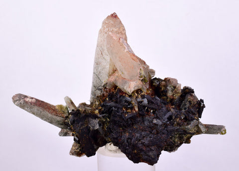 9.3cms QUARTZ EPIDOTE TOURMALINE CRYSTAL MINERAL SPECIMEN QB102
