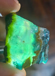 13grs GEM SILICA CHRYSOCOLLA LILY MINE PERU CHALCEDONY QUARTZ BLUE ROUGH SB145