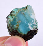 9.3grs GEM SILICA CHRYSOCOLLA  PERU CHALCEDONY QUARTZ BLUE ROUGH FACET SB64