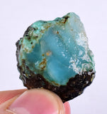 9.3grs GEM SILICA CHRYSOCOLLA  PERU CHALCEDONY QUARTZ BLUE ROUGH FACET SB64
