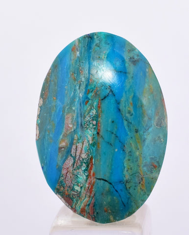 12ct GEM BLUE OPAL SCENIC CABOCHON PERU SEASCAPE PENDANT JEWELRY BB384