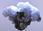 4.9cm  BLUE DOLOMITE SELLAITE CRYSTALS CHALCOPYRITE QUARTZ CALCITE PERU GB33