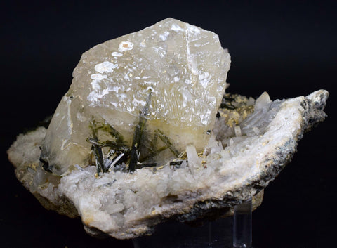 18 cms CALCITE EPIDOTE QUARTZ CRYSTALS INCLUTIONS PERU MINERAL SPECIMEN GB36