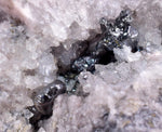 3.8cms TWIN ACANTHITE QUARTZ PYRARGYRITE CRYSTALS MINERALPERU COLLECTOR HB168