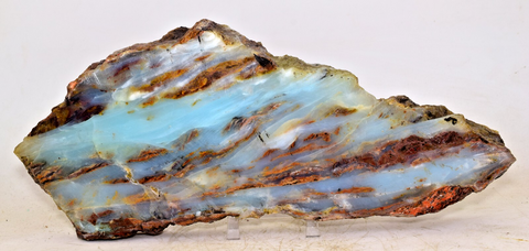 1.6Kg 31cm BLUE OPAL PERU SLAB SCENIC SEASCAPE SCULPTURE ROUGH LANDSCAPE OB152