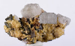 3.9cms APATITE SIDERITE QUARTZ CRYSTALS CHALCOPYRITE BORNITE PYRITE PERU AB03