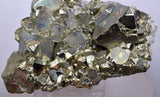 7.6cms PYRITE OCTAHEDRAL PERU SHINY CRYSTALS MINERAL SPECIMEN COLLECTOR MB88