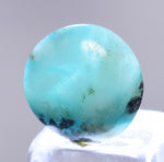 3carats GEM SILICA CHRYSOCOLLA CABOCHON CHALCEDONY PERU SCENIC BB209