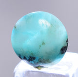 3carats GEM SILICA CHRYSOCOLLA CABOCHON CHALCEDONY PERU SCENIC BB209