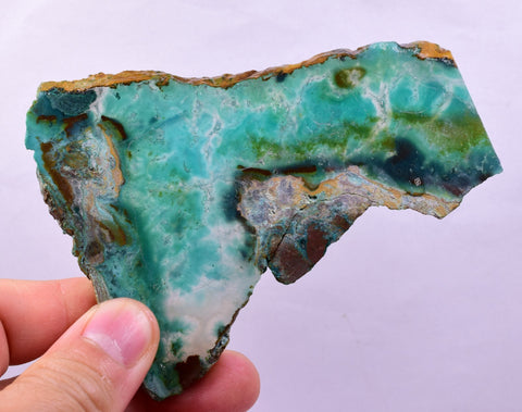 67grs GEM SILICA CHRYSOCOLLA SLAB LILY MINE PERU CHALCEDONY QUARTZ ROUGH SB192