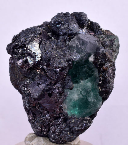 4.1cms GEOCRONITE GREEN FLUORITE CRYSTAL PERU MILPO ATACOCHA PERU SHINY KB27
