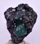 4.1cms GEOCRONITE GREEN FLUORITE CRYSTAL PERU MILPO ATACOCHA PERU SHINY KB27