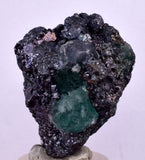 4.1cms GEOCRONITE GREEN FLUORITE CRYSTAL PERU MILPO ATACOCHA PERU SHINY KB27