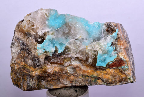 7.2cms DRUZY CHRYSOCOLLA QUARTZ PERU COPPER MINERAL SPECIMEN COLLECTOR DB68