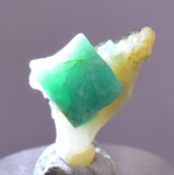 2.2cms GEM EMERALD CRYSTAL PYRITE CALCITE QUARTZ COLOMBIA MINERAL SPECIMEN EB27
