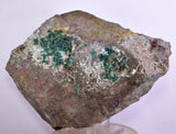 14.5cms DIOPTASE CRYSTALS PERU QUARTZ CHRYSOCOLLA MINERAL SPECIMEN KB41
