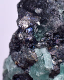 3.1cms GEOCRONITE GREEN FLUORITE CRYSTAL PERU MILPO ATACOCHA PERU SHINY KB34