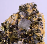 6.7cms APATITE SIDERITE QUARTZ CRYSTALS CHALCOPYRITE BORNITE PYRITE PERU AB62