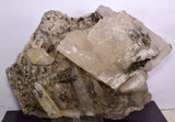 20cms CALCITE WITH QUARTZ EPIDOTE CRYSTALS PERU SHINY MINERAL SPECIMEN GB41