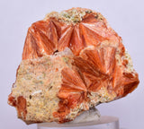 3.9 cms RED ORANGE ZEOLITE STILBITE LAUMONTITE CALCITE CRYSTALS PERU FB64