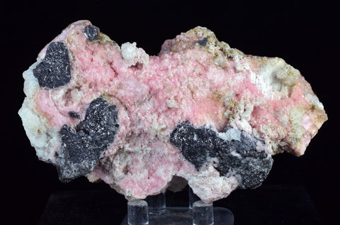 10cms RHODOCHROSITE ROSETTE PYRITE CRYSTALS PERU MINERAL SPECIMEN RB580