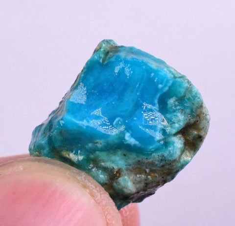 13carats GEM SILICA CHRYSOCOLLA CHALCEDONY PERU HIGH YIELD NEW FIND ROUGH SB77