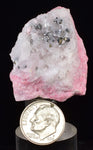 4.1cms RHODOCHROSITE ROSETTE PYRITE QUARTZ PERU PINK CRYSTALS MINERAL RB482