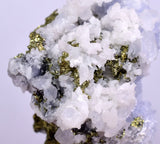 3.8cm  BLUE DOLOMITE SELLAITE CRYSTALS CHALCOPYRITE QUARTZ CALCITE PERU GB34
