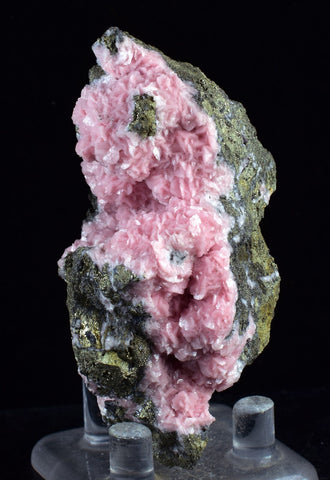 6.9cms RHODOCHROSITE ROSETTE PYRITE CRYSTALS PERU MINERAL SPECIMEN RB528