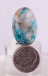 20carats  BLUE CHRYSOCOLLA QUARTZ MALACHITE PERU SCENIC CABOCHON PENDANT BB87