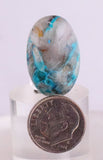 20carats  BLUE CHRYSOCOLLA QUARTZ MALACHITE PERU SCENIC CABOCHON PENDANT BB87
