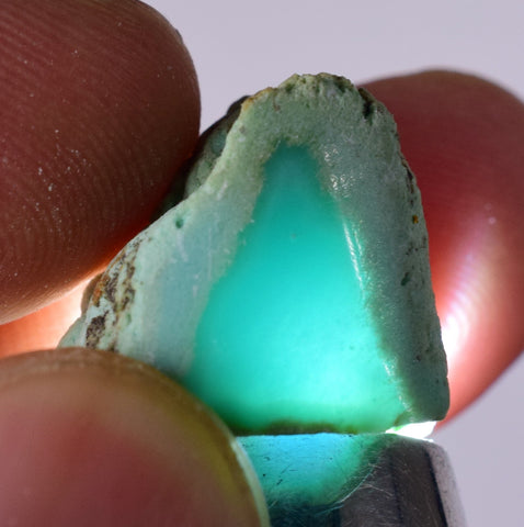 23.5ts GEM SILICA CHRYSOCOLLA  LILY MINE PERU CHALCEDONY QUARTZ POLISHED BB367