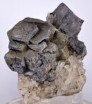 8.2cms GALENA QUARTZ PYRITE CRYSTAL CUBIC PERU MINERAL SPECIMEN  GB16