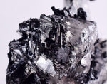 8.8cm GEM TOURMALINE SCHORL TWIN QUARTZ SHINY CRYSTALS PERU MINERAL SPECIMEN WB4