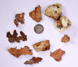 Lot 10 NATIVE COPPER PERU CRYSTAL IRON NEW FIND SOME FINE IRIDESCENT IB71