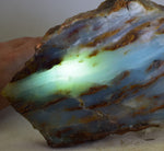 1.6Kg 31cm BLUE OPAL PERU SLAB SCENIC SEASCAPE SCULPTURE ROUGH LANDSCAPE OB152